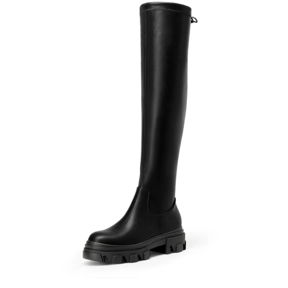 DREAM PAIRS Knitted Lug Sole Over-The-Knee Boots - Picture 7 of 12